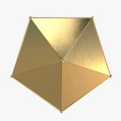 金色的多面体几何素材