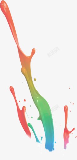 流动的彩色油漆液体素材