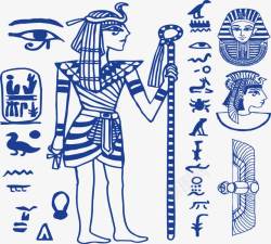 古埃及笔画文明素材