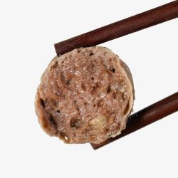撒尿筷子夹着半颗牛肉丸高清图片
