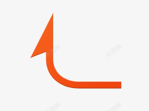 橙色水橙色弧形箭头图标图标