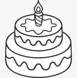 甜品甜点二层生日蛋糕简笔画高清图片