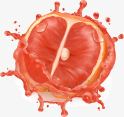 橙色清新柚子素材