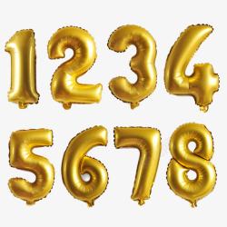 数字背景装饰金色数字铝膜气球高清图片