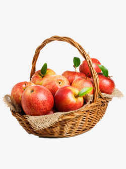 树叶组成的苹果一篮子的苹果高清图片
