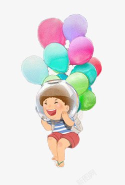 欢乐童年气球儿童手绘素材
