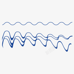 波浪线条四条素材