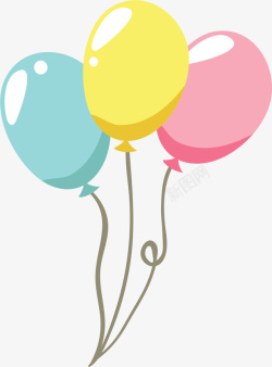 生日派对彩色气球矢量图素材