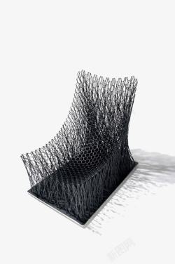 创新几何边角碳纤维扶手椅高清图片