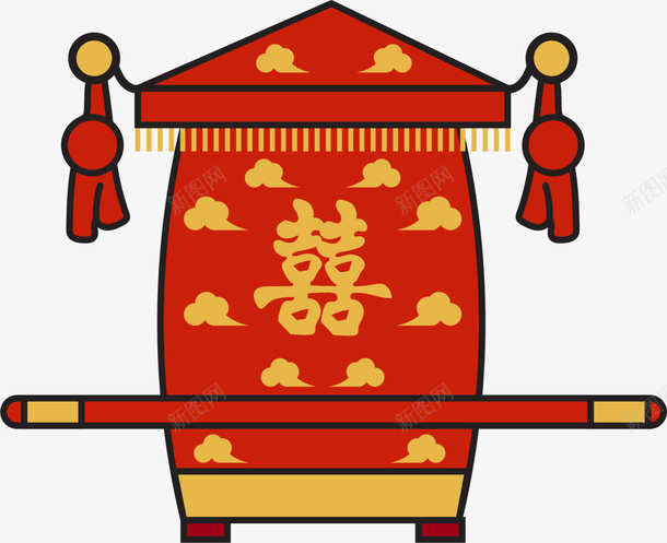 中国风红色双喜轿子png免抠素材_88icon https://88icon.com 中国风轿子 双喜 婚姻 婚礼 浪漫 爱情 结婚