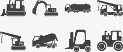 拖拉机建筑工程车辆图标高清图片