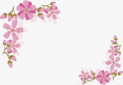 樱花花边素材粉红卡通樱花花边矢量图高清图片