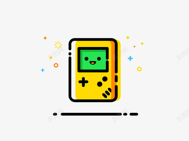mbe风格游戏机png免抠素材_88icon https://88icon.com 几何形状 加号 可爱 彩色游戏机 抽象 按钮 游戏机 电子游戏机元素 绿色 黄色