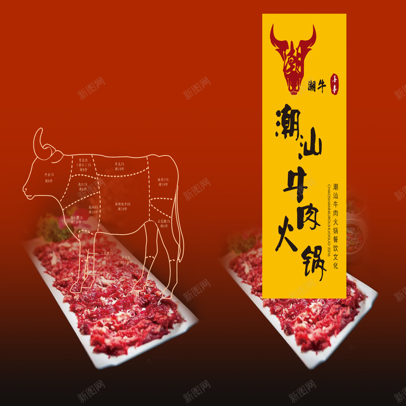 中式潮汕牛肉火锅背景psd设计背景_88icon https://88icon.com 中式 彩色 手绘 满足 潮汕牛肉火锅 火锅餐饮文化 牛部位 白色盘子 简洁干净 红色背景 美味 美食