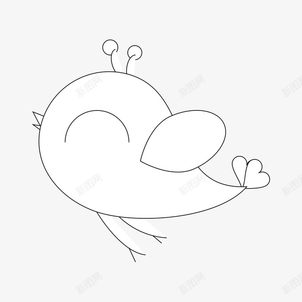 可爱鸟儿线条简笔画矢量图ai免抠素材_88icon https://88icon.com 可爱 图案 小鸟 微笑 矢量图 简笔画 简笔画鸟 线条 翅膀 装饰 飞翔 鸟儿