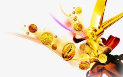 金色锤子金融商业元素金币高清图片