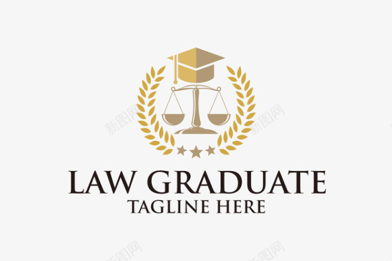 浅黄麦穗的法律logo矢量图图标图标