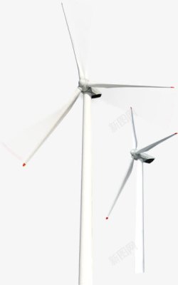白色春天风力发电装置素材