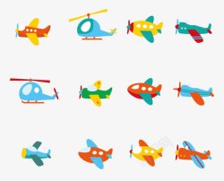 航展元素可爱彩色卡通飞机模型高清图片
