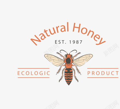 彩绘动物图案创意蜂蜜图标图标