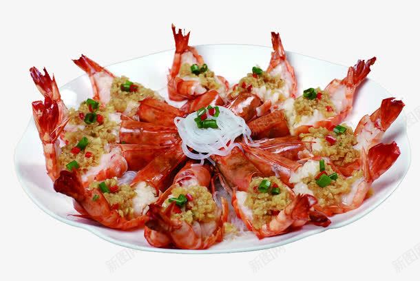 蒜茸蒸开边虾png免抠素材_88icon https://88icon.com 传统美食 口味虾 粉丝蒜茸开边蒸大虾 蒜蓉蒸开边虾 餐饮美食 高清菜谱用图