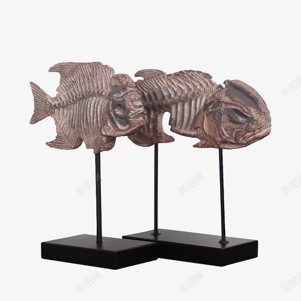 家居摆件化石鱼骨海洋鱼家居软装png免抠素材_88icon https://88icon.com 个性 仿真 创意 艺术