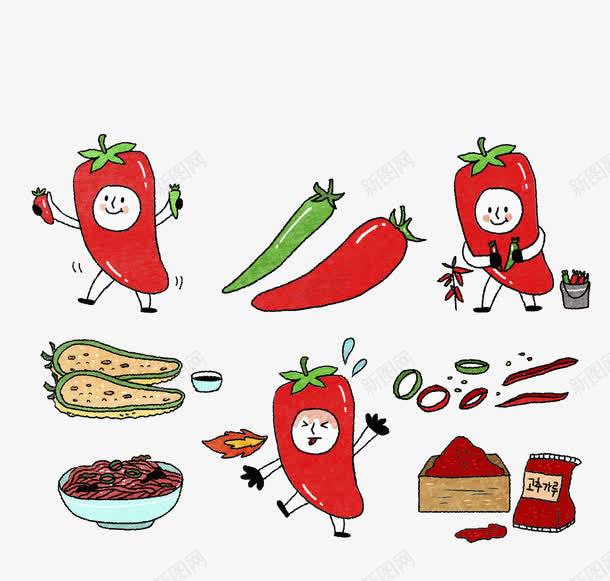 红色辣椒png免抠素材_88icon https://88icon.com 卡通 手绘 水彩 红色 美食 辣椒 食物 餐具