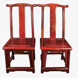 中国传统红酸枝简洁对椅素材