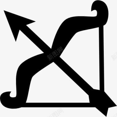 旅游标志射手座的弓和箭头符号图标图标
