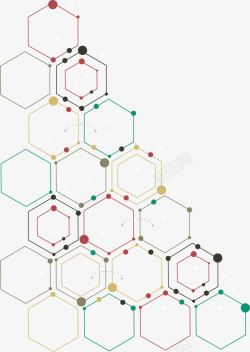 蜂巢结构六边形和圆点背景矢量图高清图片