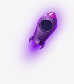 紫色火箭卡通发射效果素材