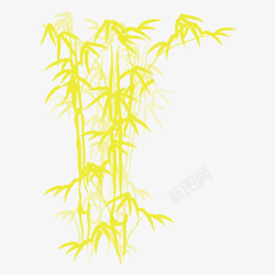 清新竹林一大片金色的竹子带几片竹叶卡通矢量图高清图片