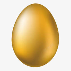 金色卡通鸡蛋装饰矢量图素材