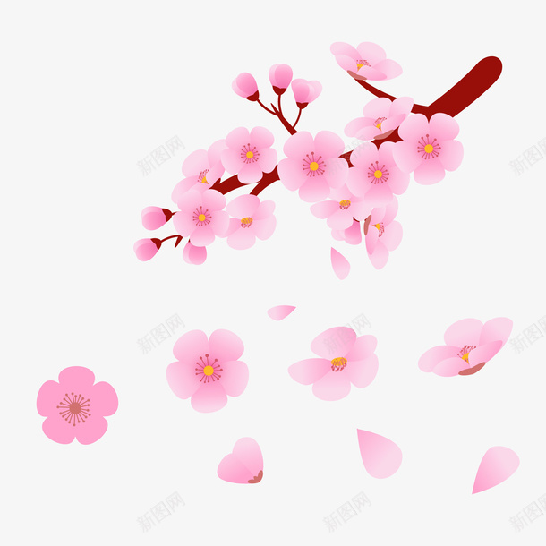 卡通粉色腊梅落花矢量图ai免抠素材_88icon https://88icon.com 卡通 梅花 简约 粉色 腊梅 花朵 花瓣 花苞 花蕊 落花 蜡梅 矢量图