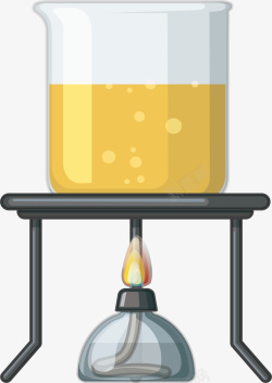 化学实验酒精灯加热烧杯素材