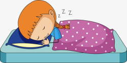休息PNG可爱卡通睡觉女生高清图片