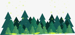 平面卡通树林树丛丛林手绘绿色卡素材
