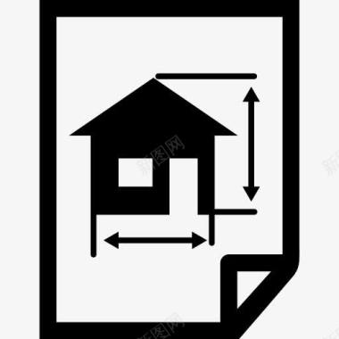 建筑画一个房子一纸图标图标