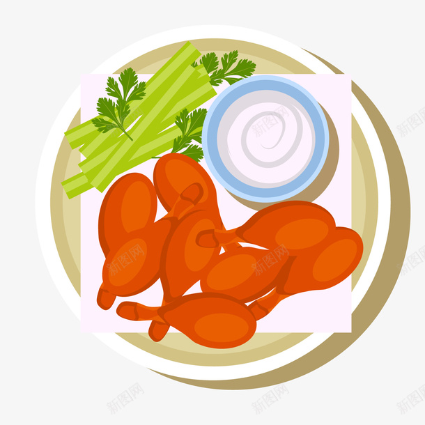 彩色鸡腿美食食物卡通插画png免抠素材_88icon https://88icon.com 圆形 圆碗 彩色 树叶 盘子 美食 花纹 蓝色 蔬菜