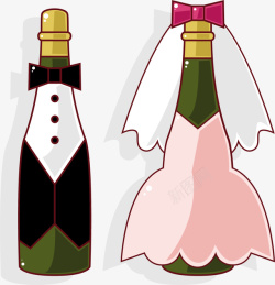 婚礼装饰香槟酒瓶素材