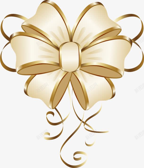 米色精美彩带礼花png免抠素材_88icon https://88icon.com 免抠PNG 彩带花朵 彩带飘飘 彩炮 生日礼花 礼盒装饰 礼花 精致彩带 金属质感 金色彩带