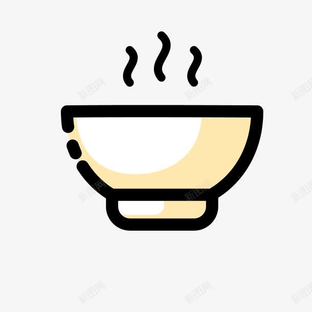 灰色饭碗png免抠素材_88icon https://88icon.com 商务 扁平化 手绘 灰色 热气 线稿 餐具 饭碗