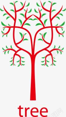 彩色枫叶树环保创意装饰树图标图标