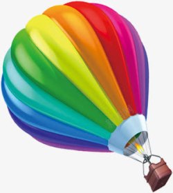 卡通彩虹色条纹气球素材