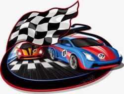 格子旗和赛车免费下载格子旗和赛车高清图片