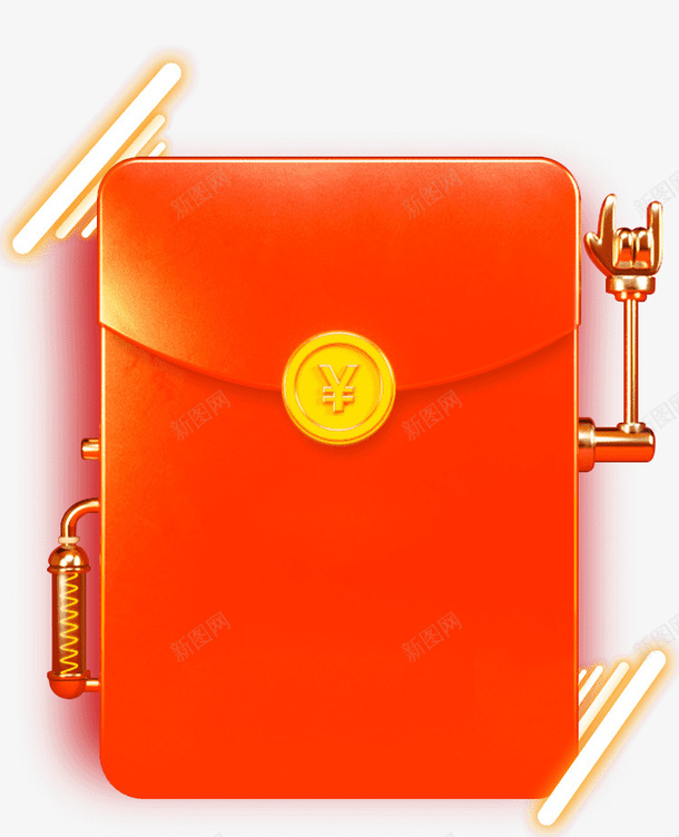 卡通手绘红色的红包png免抠素材_88icon https://88icon.com 创意 动漫动画 卡通手绘 简约 红色的红包 艺术