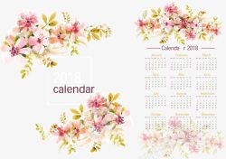 美丽樱花装饰日历模板素材