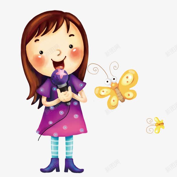 女孩元素png免抠素材_88icon https://88icon.com png 主持人 元素 动漫主持 卡通 司仪 孩子 金话筒主持人