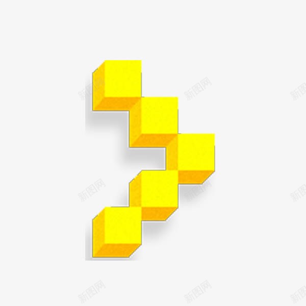 黄色立方块png免抠素材_88icon https://88icon.com 几何体 几何点缀 方块排列 科技 简约