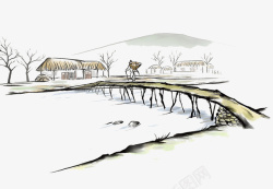 水墨画山水素材